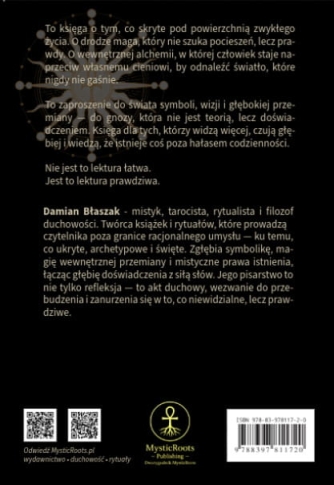 „Tył okładki książki Ars Vivendi Occulta – Damian Błaszak, Salomon Hoodoo. Mistyczna literatura o gnozie, symbolice i duchowej przemianie. Wydawnictwo MysticRoots, Wrocław. Książka ezoteryczna i gnostyczna.”